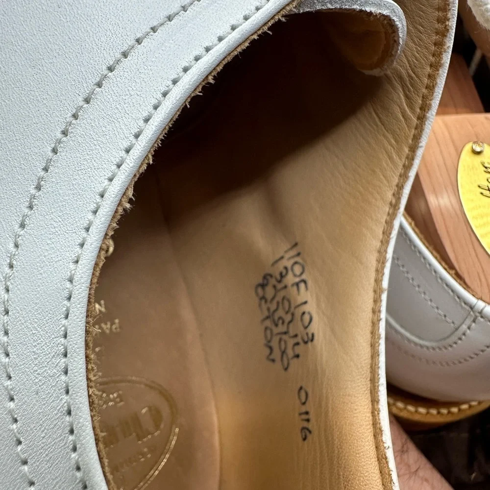 Church's Custom Grade White Leather Men's Oxfords